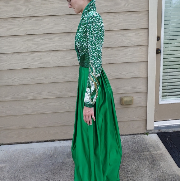 Stephen Yearick Emerald Green Gown Size 2 - Picture 4 of 16